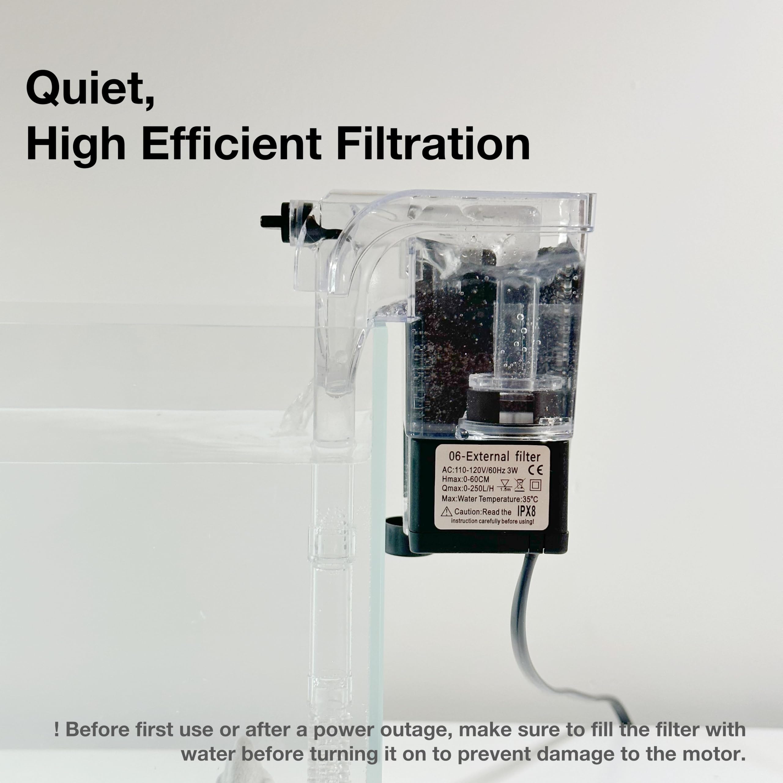 Nano Aquarium Kit,1.5 Gallon Rimless Small Fish Tank with Filter